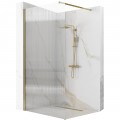 Walk-in dušo sienelė su grublėtu stiklu Aero intimo, brush gold