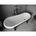 Laisvai pastatoma akrilinė vonia Mexen Retro, juoda+balta 150 cm/  170 cm