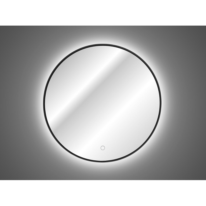 LED veidrodis su juodu rėmu LUNA